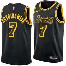 Los Angeles Lakers #7 Larry Krystkowiak Jersey -Black 2017-2018 City