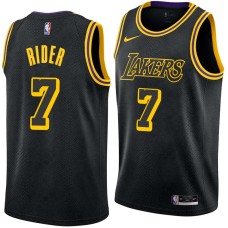 Los Angeles Lakers #7 Isaiah Rider Jersey -Black 2017-2018 City