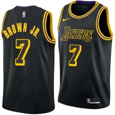 Los Angeles Lakers #7 Troy Brown Jr Jersey -Black 2017-2018 City