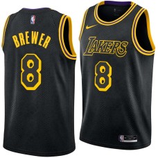 Los Angeles Lakers #8 Jim Brewer Jersey -Black 2017-2018 City