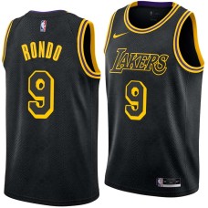 Los Angeles Lakers #9 Rajon Rondo Jersey -Black 2017-2018 City