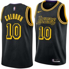 Los Angeles Lakers #10 Corky Calhoun Jersey -Black 2017-2018 City