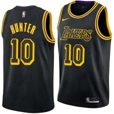 Los Angeles Lakers #10 Lindsey Hunter Jersey -Black 2017-2018 City