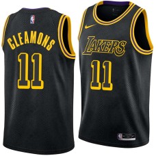 Los Angeles Lakers #11 Jim Cleamons Jersey -Black 2017-2018 City