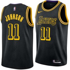 Los Angeles Lakers #11 Wesley Johnson Jersey -Black 2017-2018 City