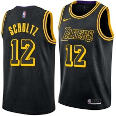 Los Angeles Lakers #12 Howie Schultz Jersey -Black 2017-2018 City