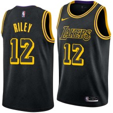 Los Angeles Lakers #12 Pat Riley Jersey -Black 2017-2018 City