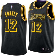 Los Angeles Lakers #12 Don Chaney Jersey -Black 2017-2018 City