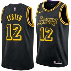 Los Angeles Lakers #12 Ronnie Lester Jersey -Black 2017-2018 City