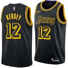 Los Angeles Lakers #12 Jerome Kersey Jersey -Black 2017-2018 City