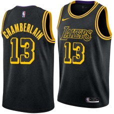 Los Angeles Lakers #13 Wilt Chamberlain Jersey -Black 2017-2018 City