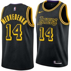 Los Angeles Lakers #14 Stanislav Medvedenko Jersey -Black 2017-2018 City