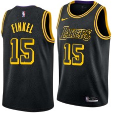 Los Angeles Lakers #15 Hank Finkel Jersey -Black 2017-2018 City