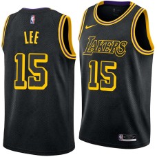 Los Angeles Lakers #15 Butch Lee Jersey -Black 2017-2018 City