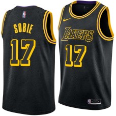 Los Angeles Lakers #17 Ron Sobie Jersey -Black 2017-2018 City