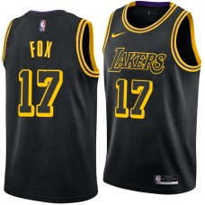 Los Angeles Lakers #17 Rick Fox Jersey -Black 2017-2018 City