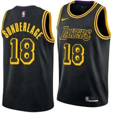 Los Angeles Lakers #18 Don Sunderlage Jersey -Black 2017-2018 City