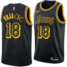 Los Angeles Lakers #18 Sasha Vujacic Jersey -Black 2017-2018 City