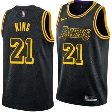 Los Angeles Lakers #21 Jim King Jersey -Black 2017-2018 City