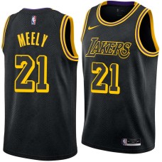 Los Angeles Lakers #21 Cliff Meely Jersey -Black 2017-2018 City