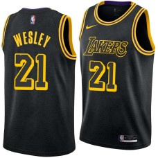 Los Angeles Lakers #21 Walt Wesley Jersey -Black 2017-2018 City