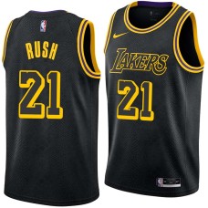 Los Angeles Lakers #21 Kareem Rush Jersey -Black 2017-2018 City