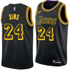 Los Angeles Lakers #24 Bob Sims Jersey -Black 2017-2018 City