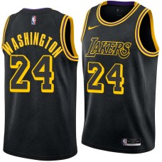 Los Angeles Lakers #24 Kermit Washington Jersey -Black 2017-2018 City