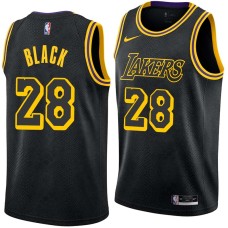 Los Angeles Lakers #28 Tarik Black Jersey -Black 2017-2018 City