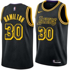 Los Angeles Lakers #30 Steve Hamilton Jersey -Black 2017-2018 City