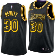 Los Angeles Lakers #30 Bill Hewitt Jersey -Black 2017-2018 City