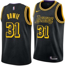 Los Angeles Lakers #31 Sam Bowie Jersey -Black 2017-2018 City