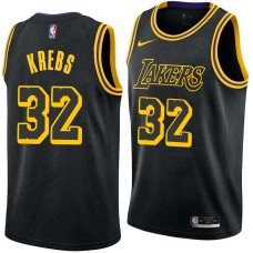 Los Angeles Lakers #32 Jim Krebs Jersey -Black 2017-2018 City