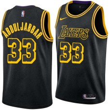 Los Angeles Lakers #33 Kareem Abdul-Jabbar Jersey -Black 2017-2018 City