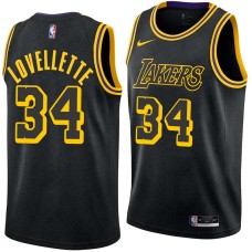 Los Angeles Lakers #34 Clyde Lovellette Jersey -Black 2017-2018 City