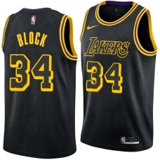 Los Angeles Lakers #34 John Block Jersey -Black 2017-2018 City