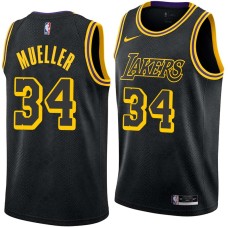 Los Angeles Lakers #34 Erwin Mueller Jersey -Black 2017-2018 City