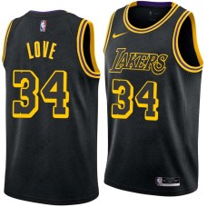 Los Angeles Lakers #34 Stan Love Jersey -Black 2017-2018 City