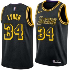 Los Angeles Lakers #34 George Lynch Jersey -Black 2017-2018 City