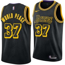 Los Angeles Lakers #37 Metta World Peace Jersey -Black 2017-2018 City