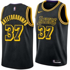 Los Angeles Lakers #37 Kostas Antetokounmpo Jersey -Black 2017-2018 City