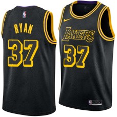 Los Angeles Lakers #37 Matt Ryan Jersey -Black 2017-2018 City