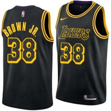 Los Angeles Lakers #38 Chaundee Brown Jr Jersey -Black 2017-2018 City