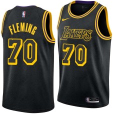 Los Angeles Lakers #70 Ed Fleming Jersey -Black 2017-2018 City