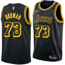 Los Angeles Lakers #73 Dennis Rodman Jersey -Black 2017-2018 City