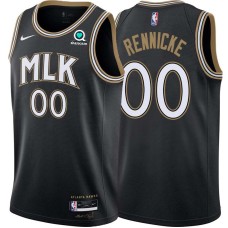 Atlanta Hawks #00 John Rennicke Jersey -Black 2020-21 City