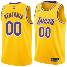 Los Angeles Lakers #00 Benoit Benjamin Jersey -Gold