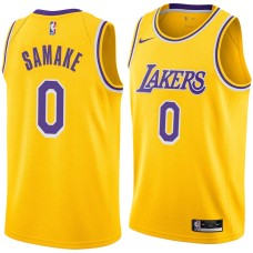 Los Angeles Lakers #0 Soumaila Samake Jersey -Gold