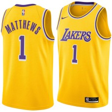 Los Angeles Lakers #1 Wes Matthews Jersey -Gold