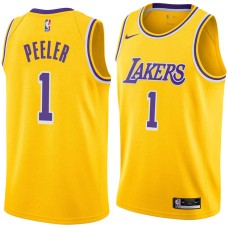 Los Angeles Lakers #1 Anthony Peeler Jersey -Gold